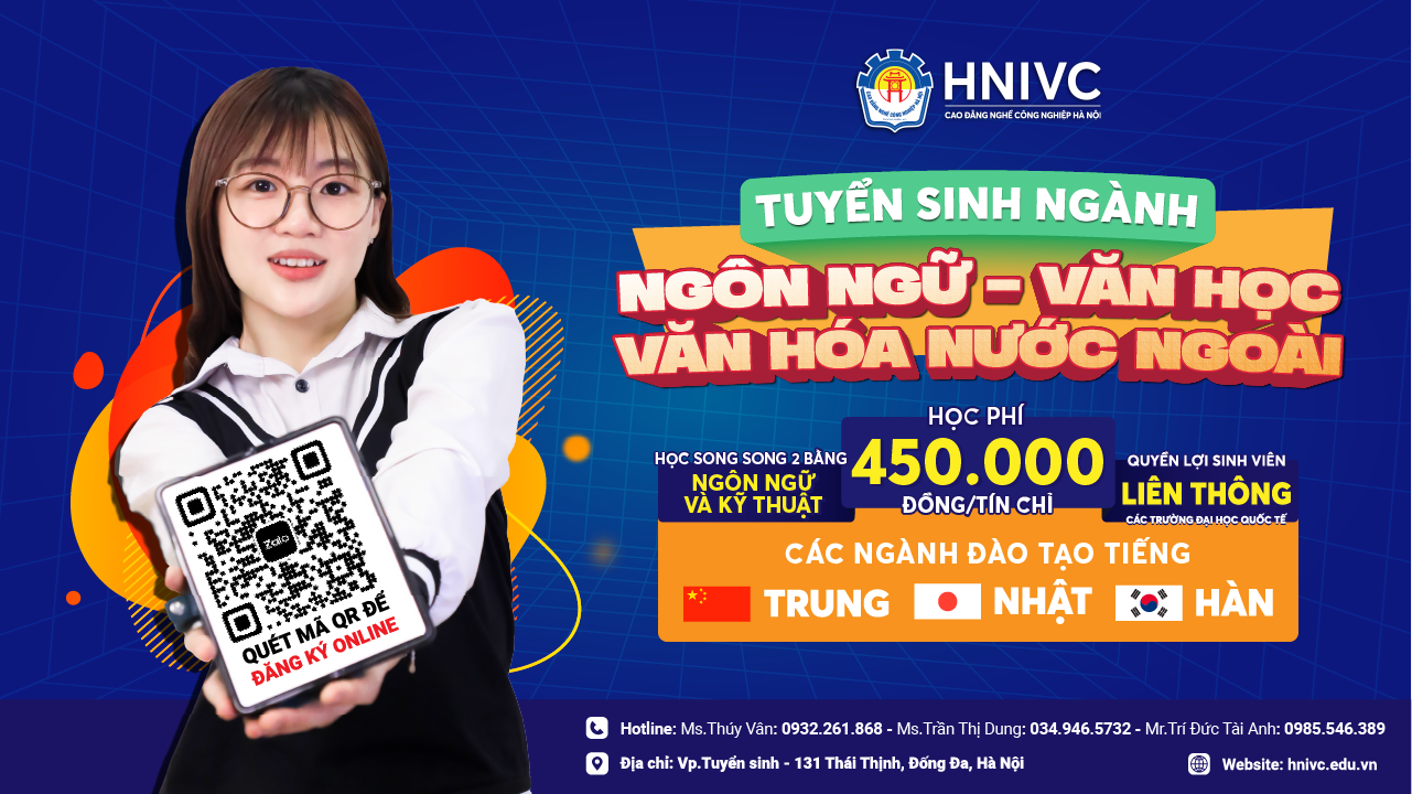 THÔNG BÁO TUYỂN SINH NGÀNH NGÔN NGỮ, VĂN HỌC VÀ VĂN HÓA NƯỚC NGOÀI