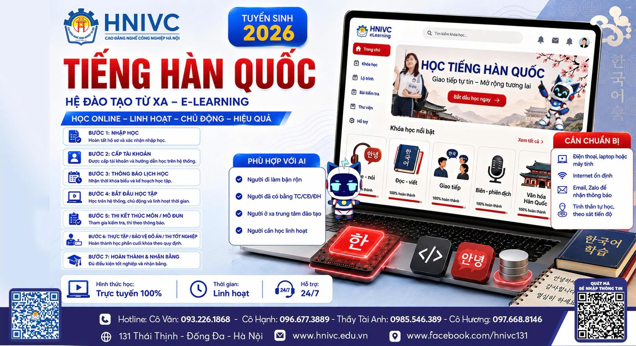 🇰🇷🌏 TUYỂN SINH 2026 | TIẾNG HÀN QUỐC HỆ ĐÀO TẠO TỪ XA – E-LEARNING 🌸