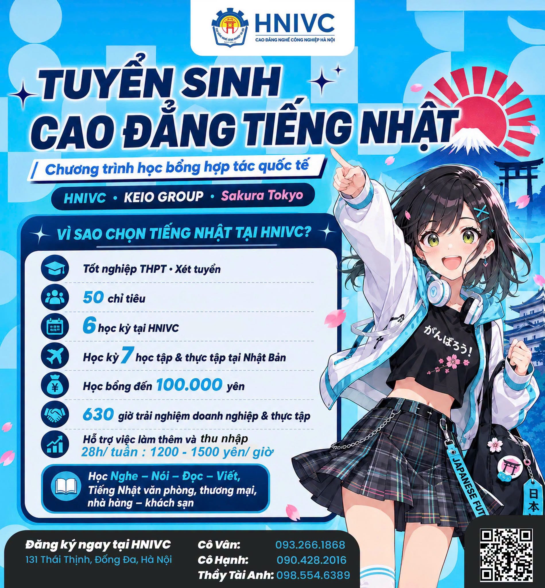 TUYỂN SINH CAO ĐẲNG TIẾNG NHẬT QUỐC TẾ – CƠ HỘI HỌC TẬP VÀ LÀM VIỆC TẠI NHẬT BẢN